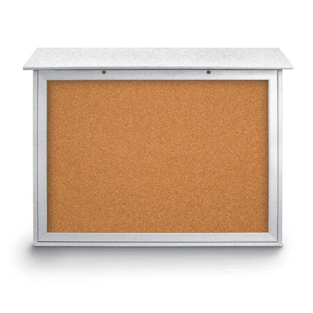 United Visual Products Indoor Enclosed Combo Board, 48"x36", White Frame/White Porc & Pumice UVCB4836W-WHTPORC-PUMICE